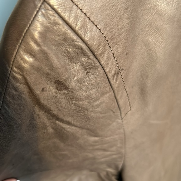 COACH Women's Dark Brown 100% Leather Bomber Style Zipper Pocket Jacket Size L - Picture 3 of 9